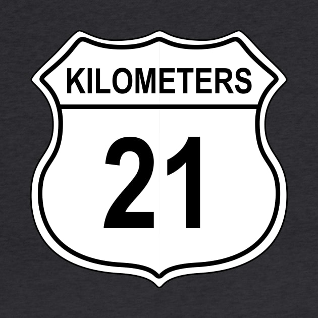 21 Kilometer US Highway Sign by IORS